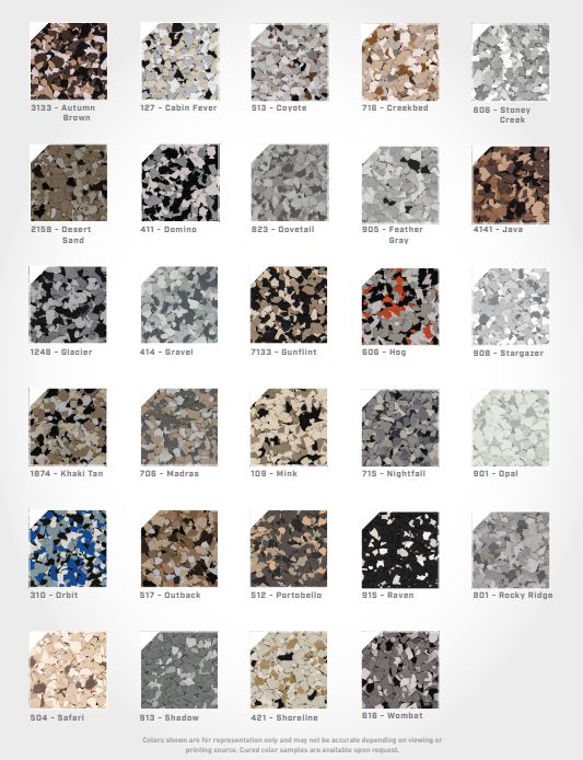 Torginol Color Flakes- 1/8" Color Blends 40 LBS Boxes