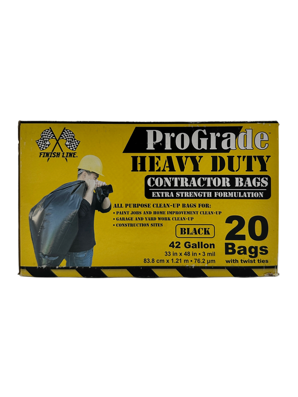 42 Gal 3 MIL Heavy Duty Trash Bags 20pc