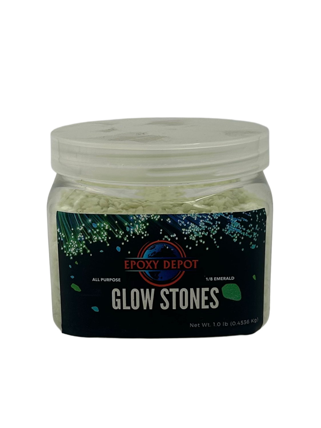 LuxStone Glow Emerald Stones (1 lb), Size Profile: 1/8"