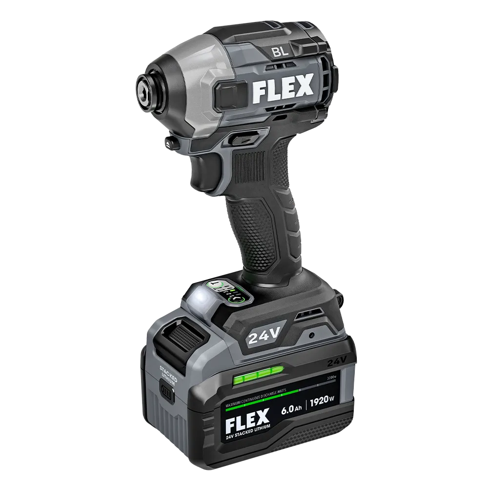 Flex Tools 1-4 Flex Tools 1-4" Quick Eject Hex Impact Driver with Multi-Mode Stacked-Lithium Kit