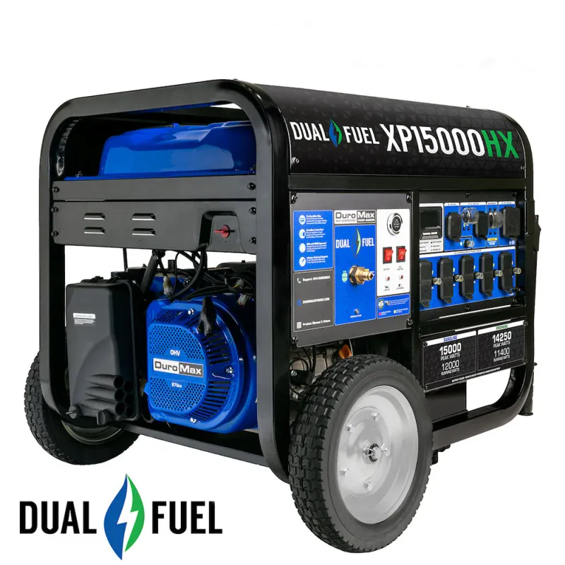DuroMax XP15000HX 15,000-Watt Electric Start Dual Fuel Portable Generator