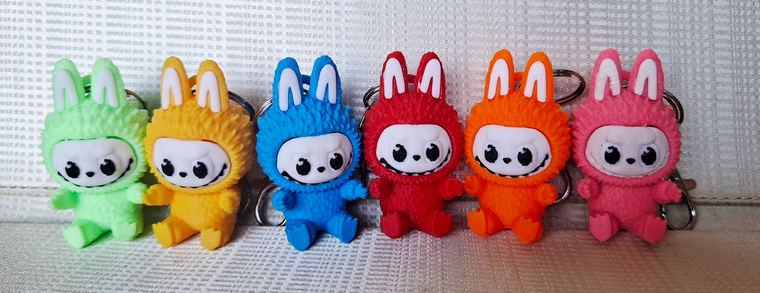 labubu sleutelhanger diverse kleuren