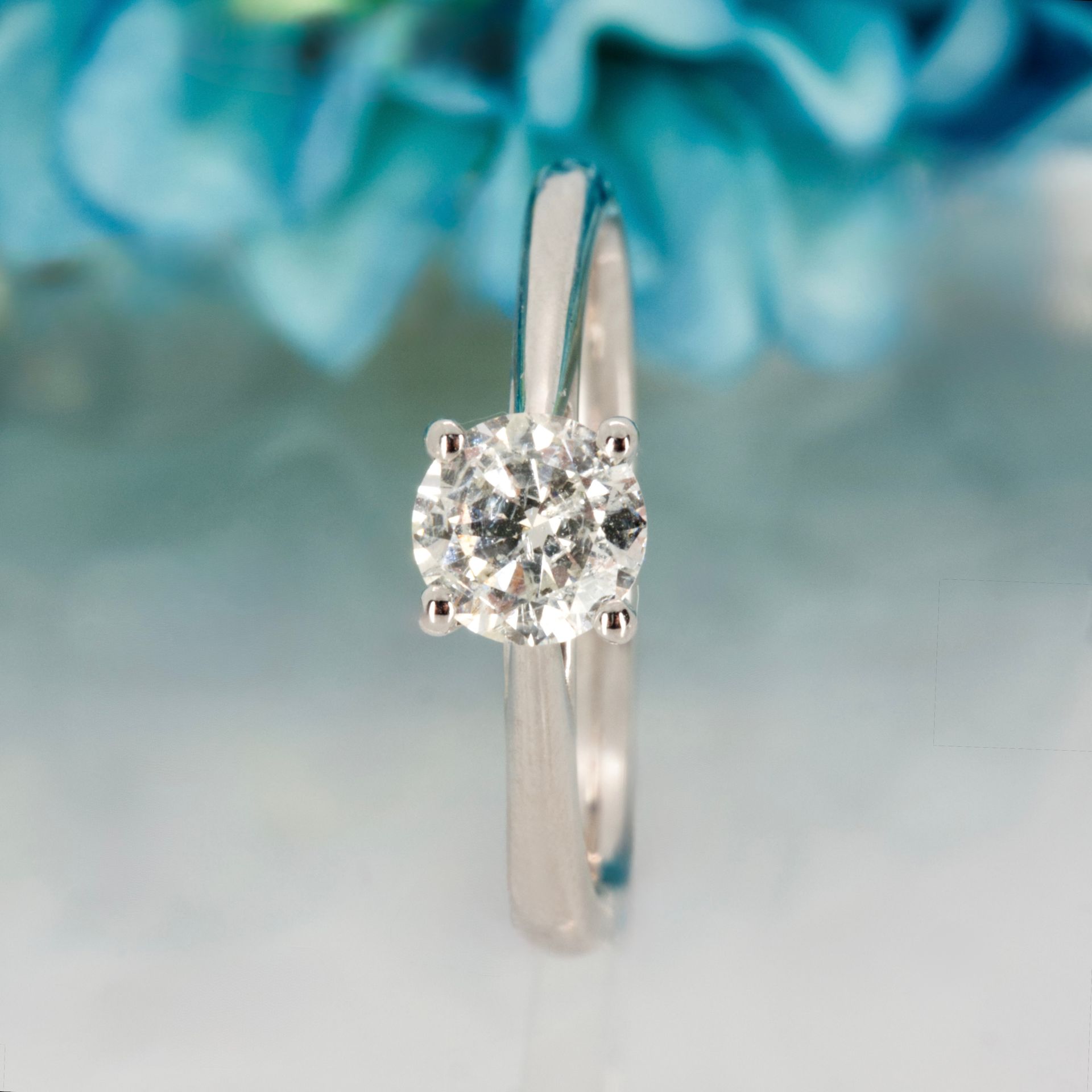 Platinum 0.76ct Round Brilliant Cut Diamond Solitaire Ring