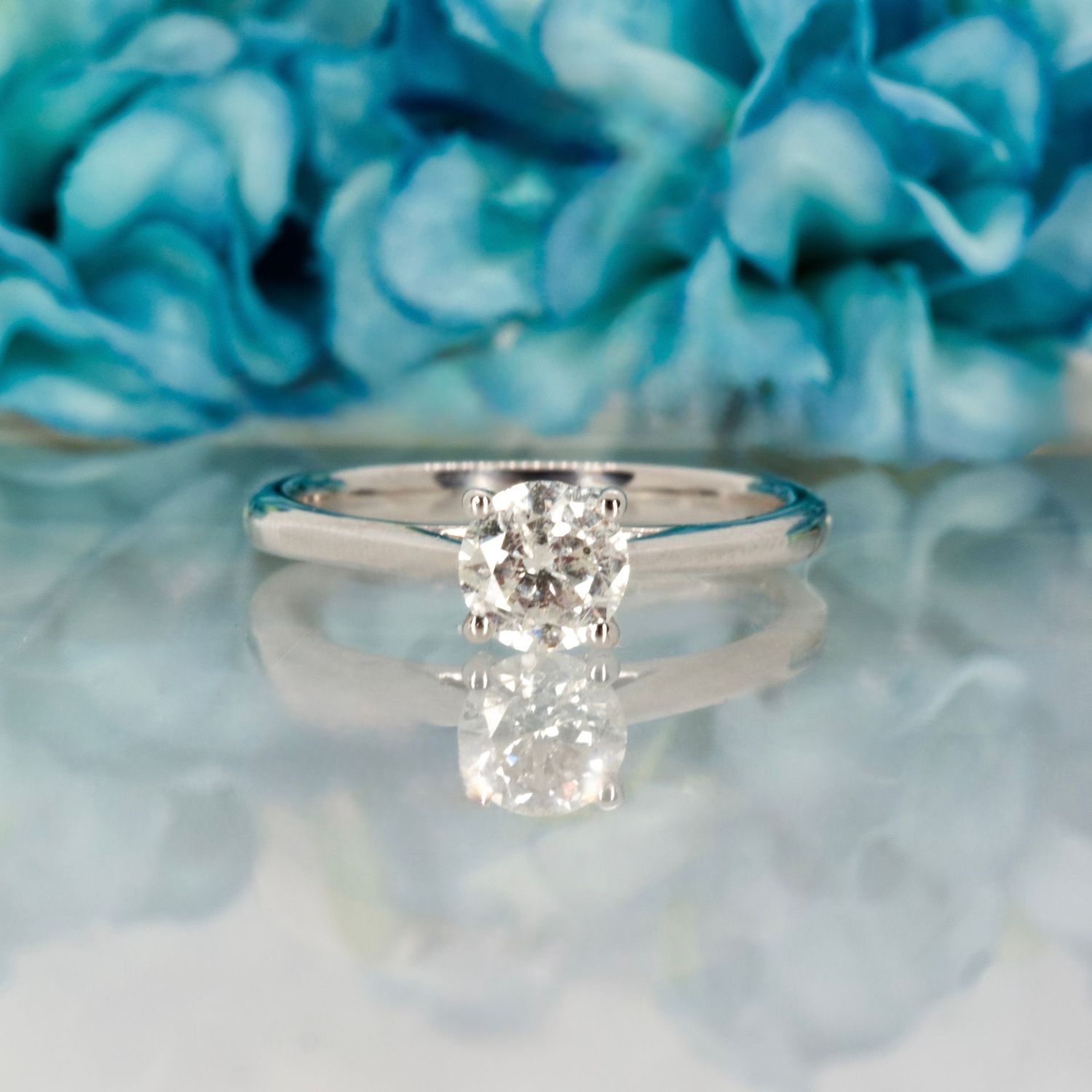 Platinum 0.76ct Round Brilliant Cut Diamond Solitaire Ring