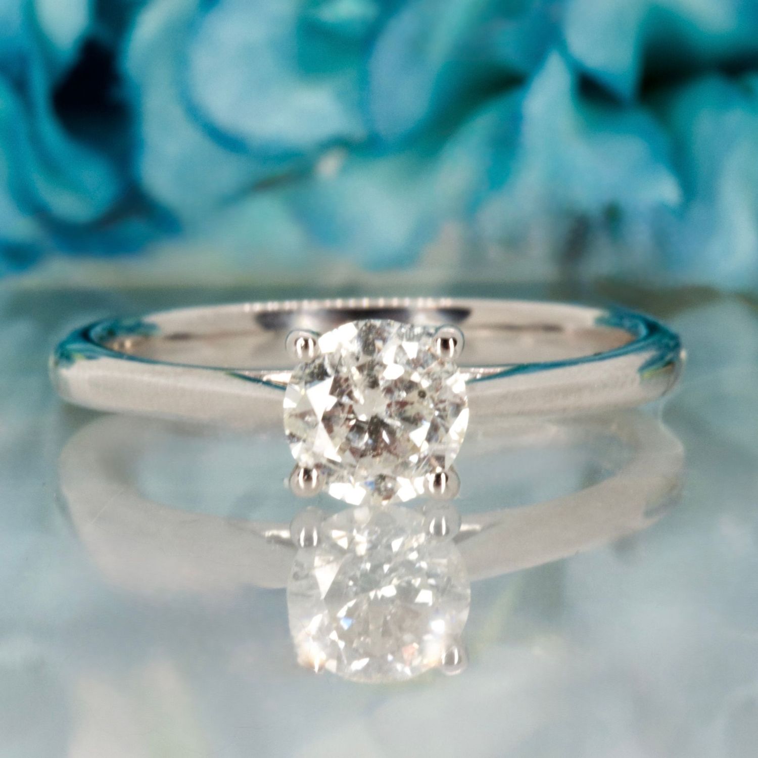 Platinum 0.76ct Round Brilliant Cut Diamond Solitaire Ring