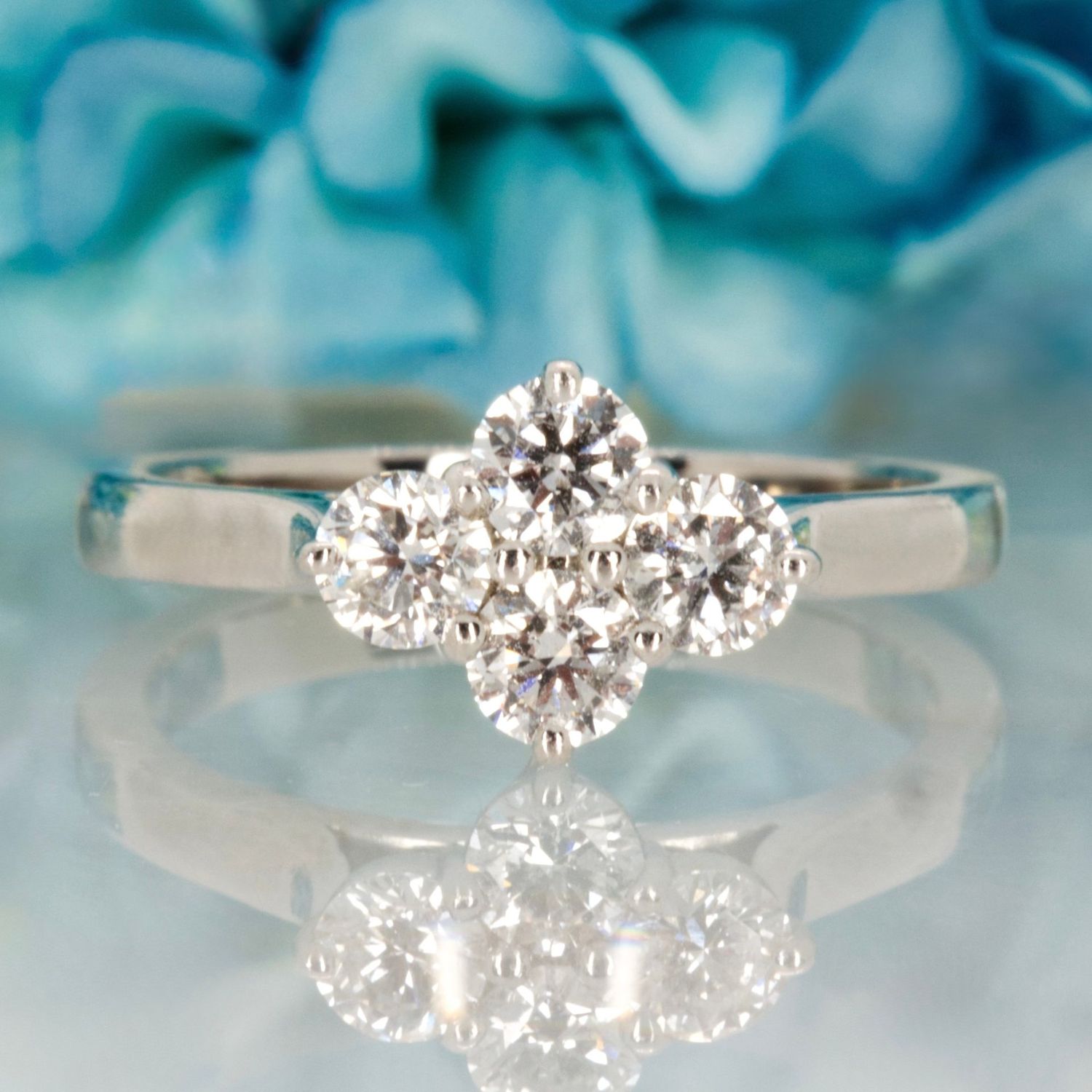 Platinum 0.78ct Round Brilliant Cut Diamond Four-Stone Ring