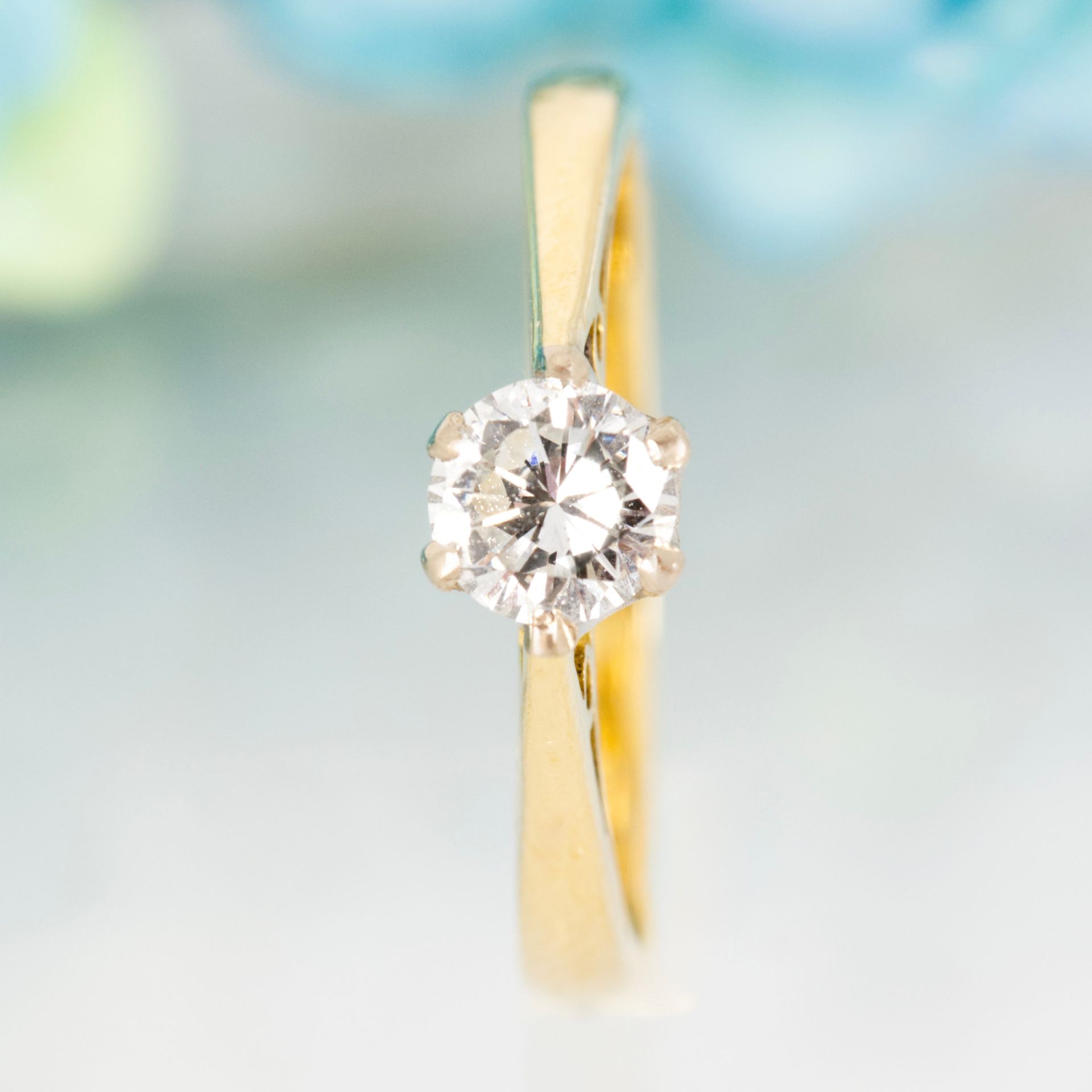 Pre-Loved 18ct Yellow Gold 0.40ct Approx Round Brilliant Cut Diamond Solitaire Ring