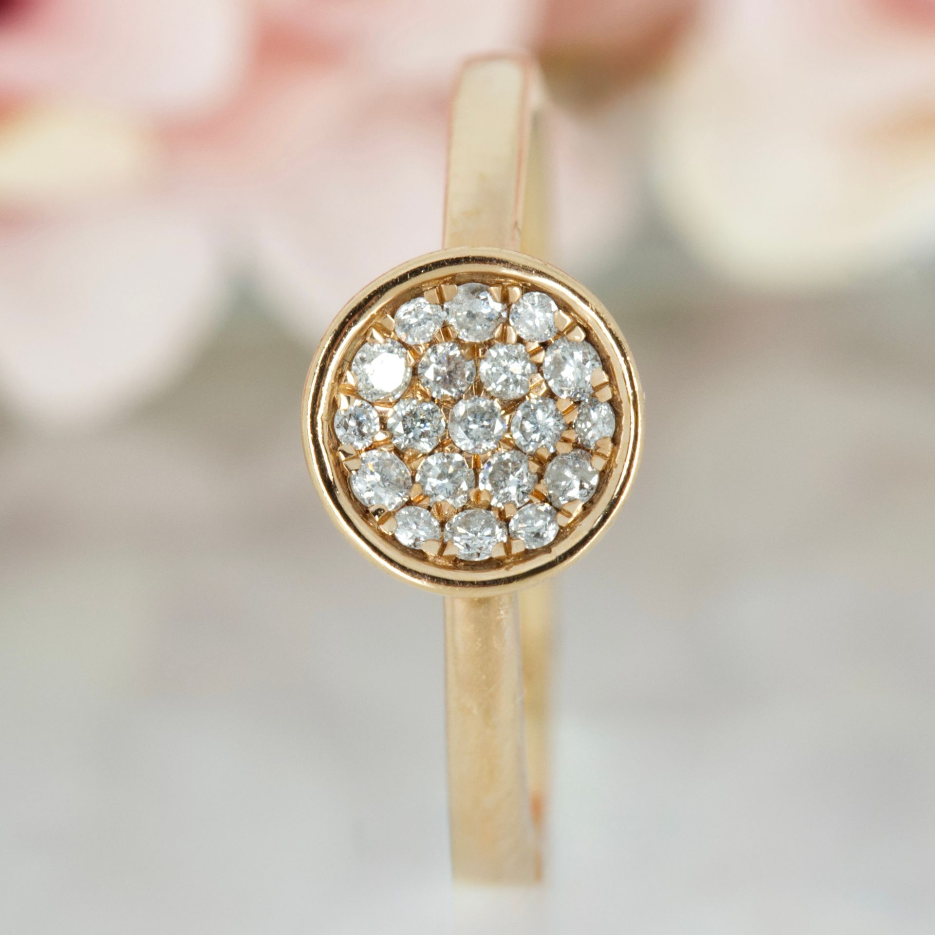 18ct Rose Gold Pavé Set Round Brilliant Cut Diamond Cluster Ring