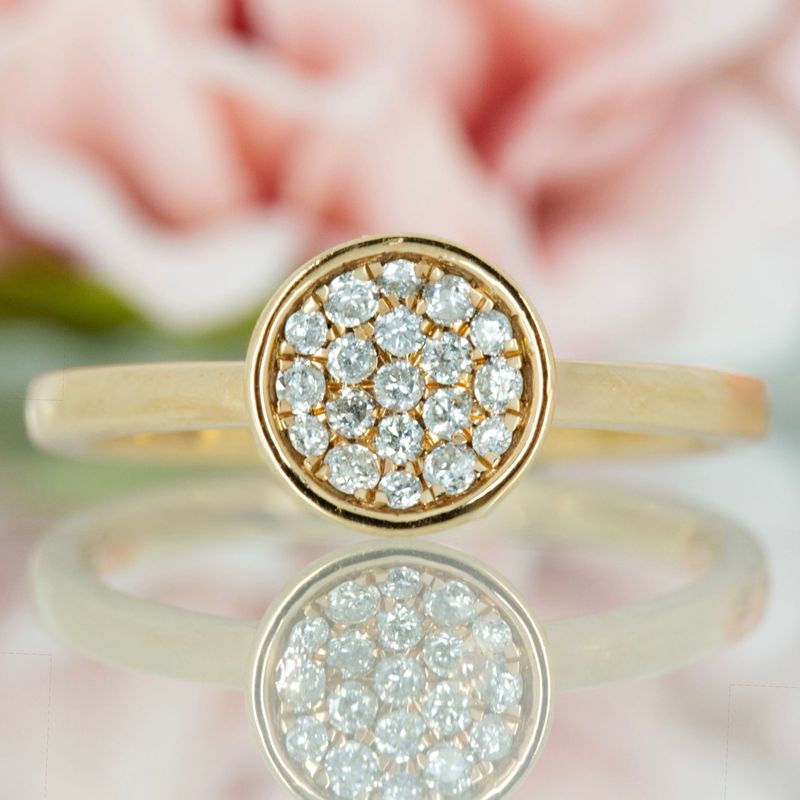 18ct Rose Gold Pavé Set Round Brilliant Cut Diamond Cluster Ring