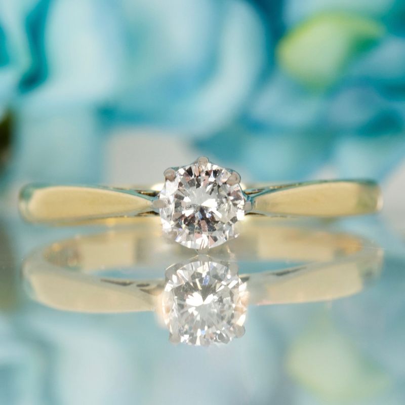 Pre-Loved 18ct Yellow Gold 0.28ct Approx Round Brilliant Cut Diamond Solitaire Ring