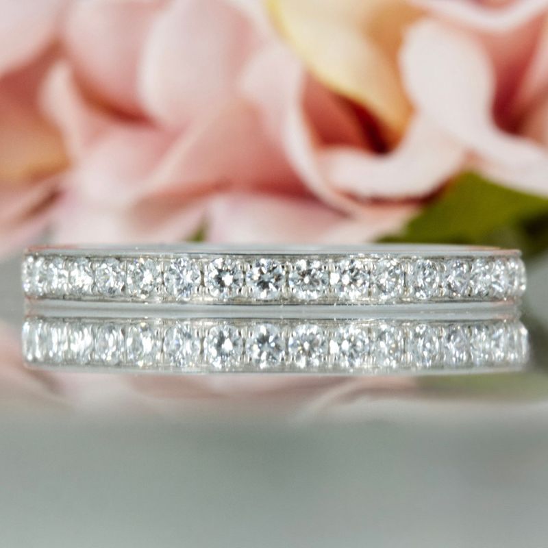 Platinum 0.25ct Round Brilliant Cut Diamond Channel Set Half Eternity Ring
