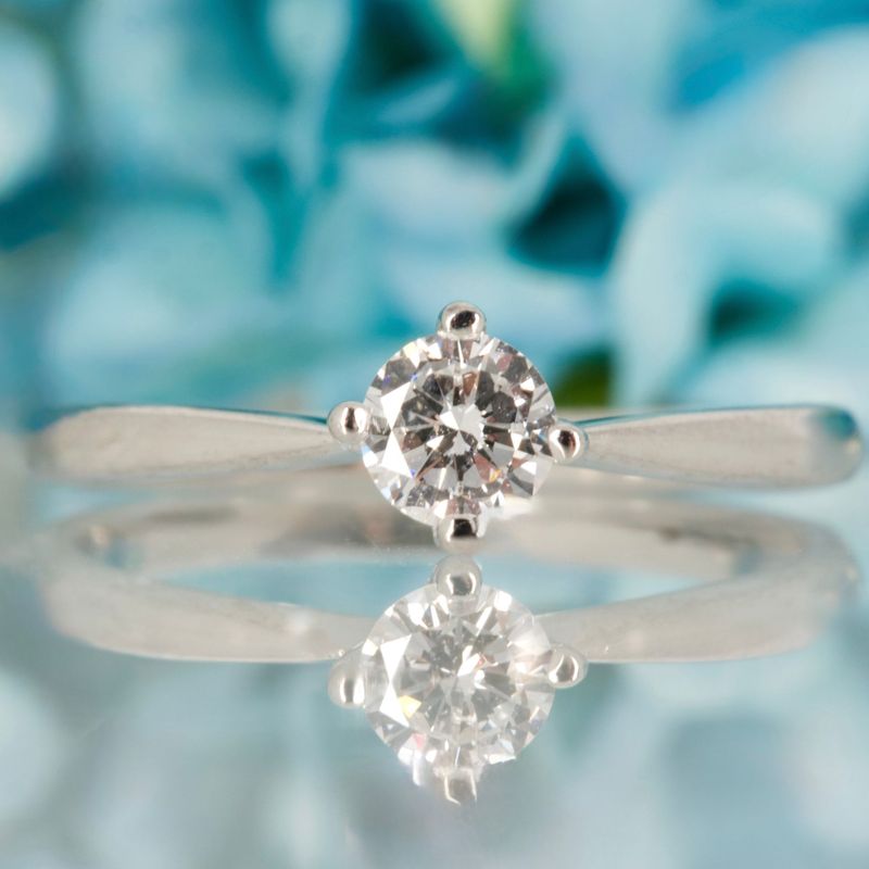 Pre-Loved Platinum 0.30ct Approx Round Brilliant Cut Diamond Solitaire Ring