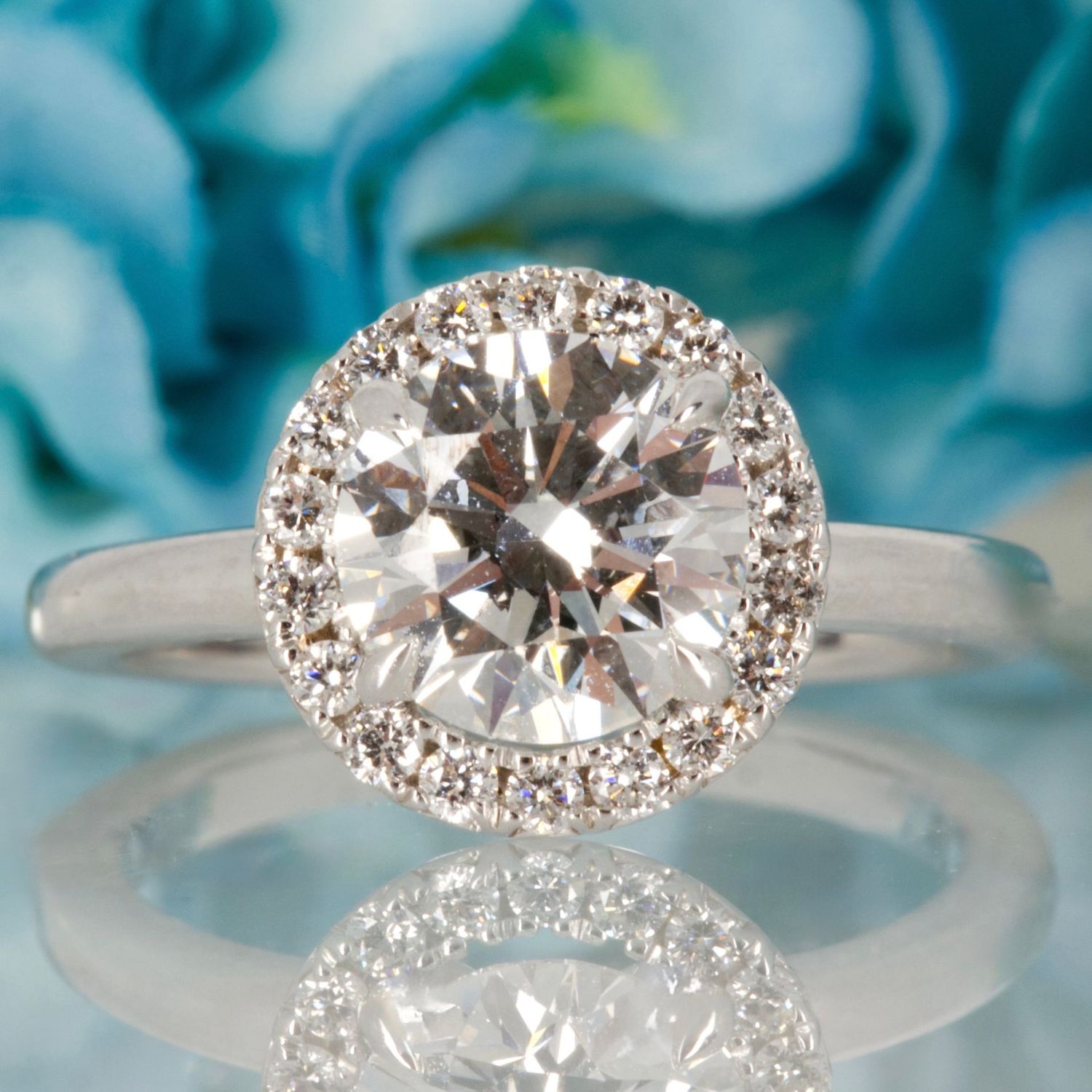 18ct White Gold 1.98ct Round Brilliant Cut Lab Grown Diamond Halo Cluster Ring