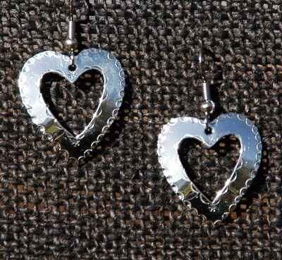 Earrings: Heart with heart cut-out