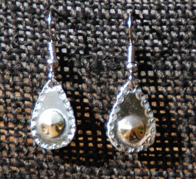Earrings: Small Tear Drops with Brass Hi-Lite
