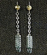 Earrings:  Scorpions (Crawdads) with Hand Made Wires,  3 1/2"