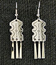 Earrings: Traditional #2 with fringes, 1 1/2