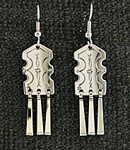 Earrings: Traditional #2 with fringes,  1 1/2"