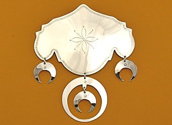 Pectoral:  "Cloud shaped" with crescent dangles, Style 3- 3" x 4 1/2"