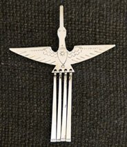 Pin:  Waterbird with Metal Fringes, 3"
