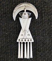 Pin:  Tipi Under a Crescent Moon 2 1/4"