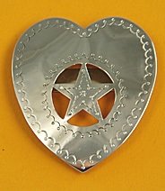 Tie Slide:  Heart with Star Cut-Out 2 1/2"