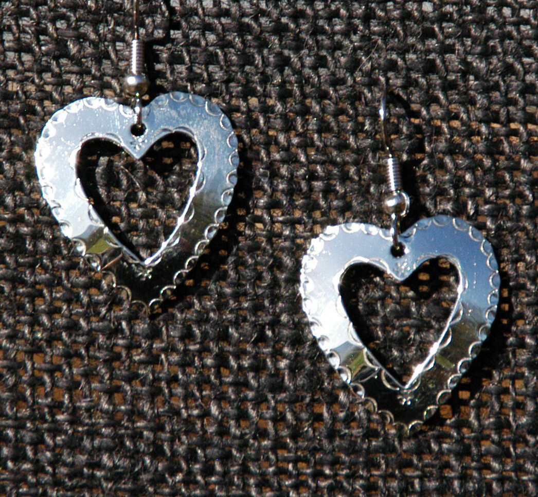 Earrings:  Heart with heart cut-out