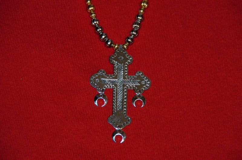 Pendant:  Cross of Lorraine w/ crescents