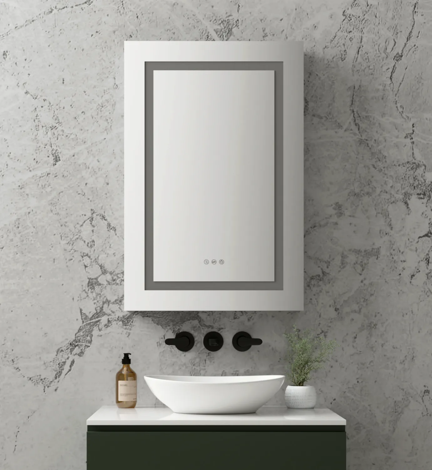 BrumaGlow - Dimmable Multifunctional Medicine Cabinet - 24&quot; x 36&quot; L