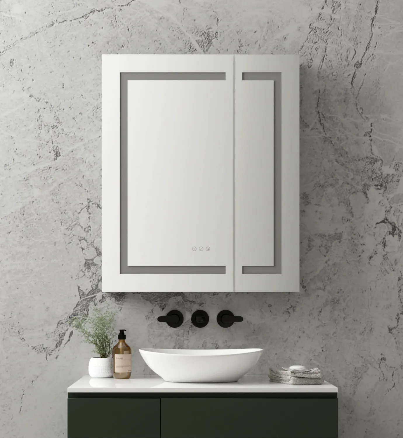 BrumaGlow - Dimmable Multifunctional Medicine Cabinet - 30&quot; x 36&quot;
