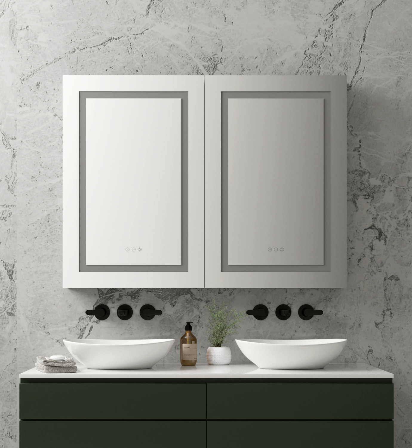 BrumaGlow - Dimmable Multifunctional Medicine Cabinet - 48" x 36"