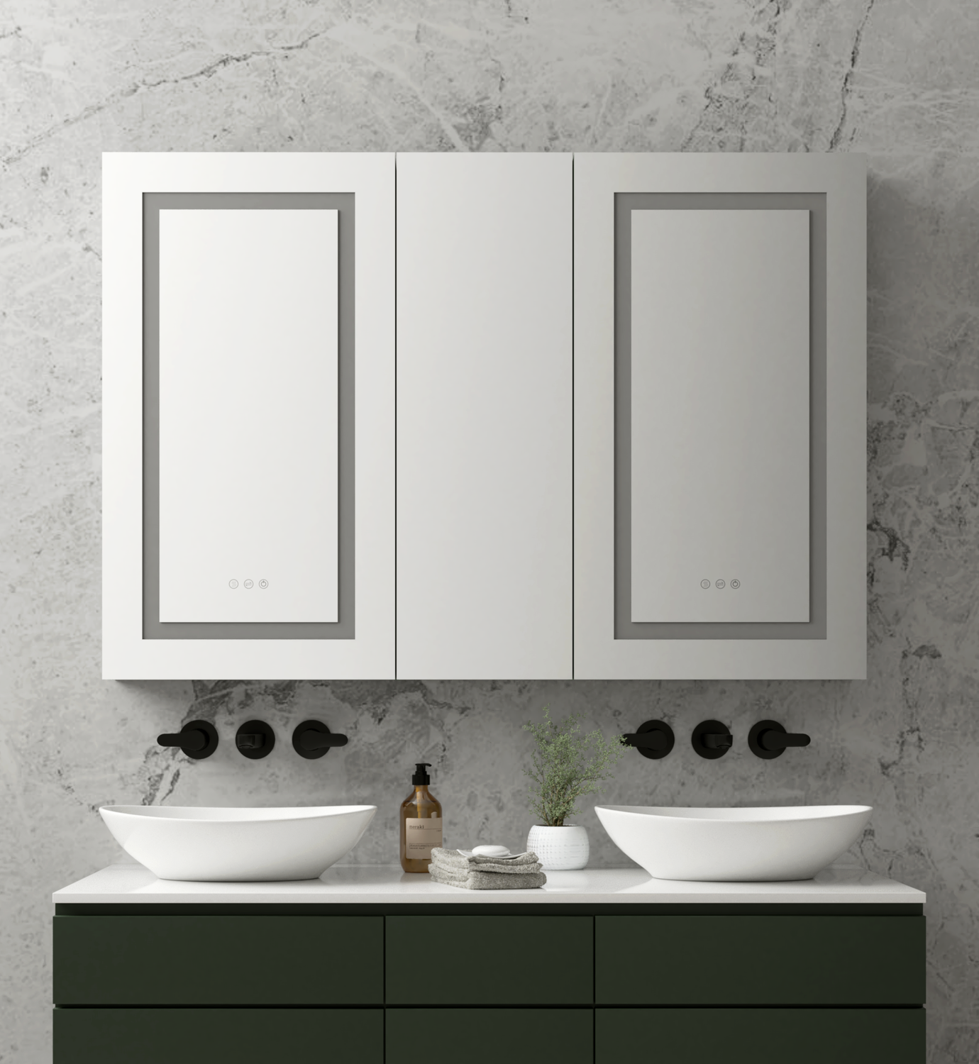 BrumaFusion - Dimmable Multifunctional Medicine Cabinet - 52" x 36"