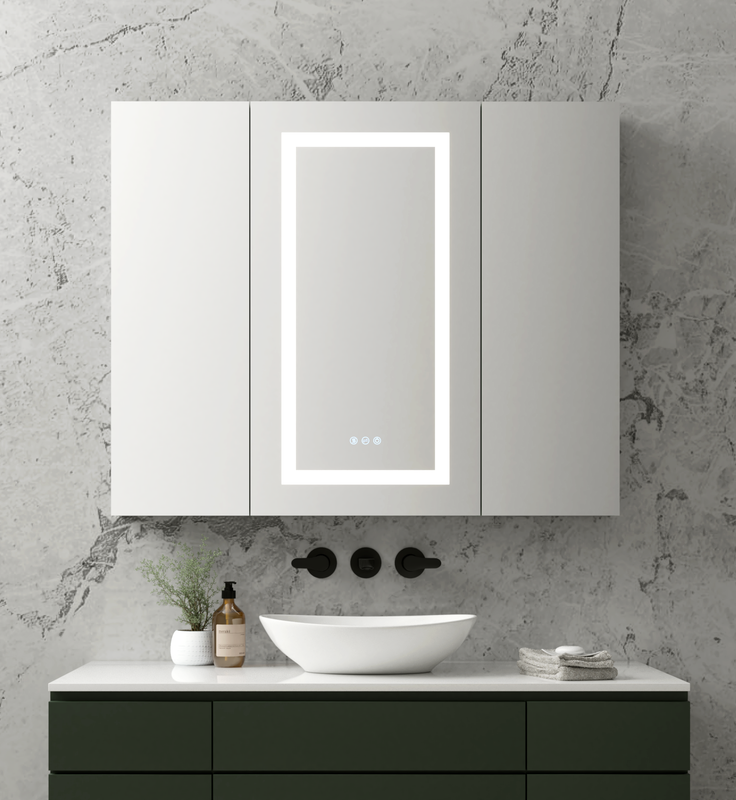 BrumaFusion – Wide Lighted Medicine Cabinet with Mirror | 44" x 36"