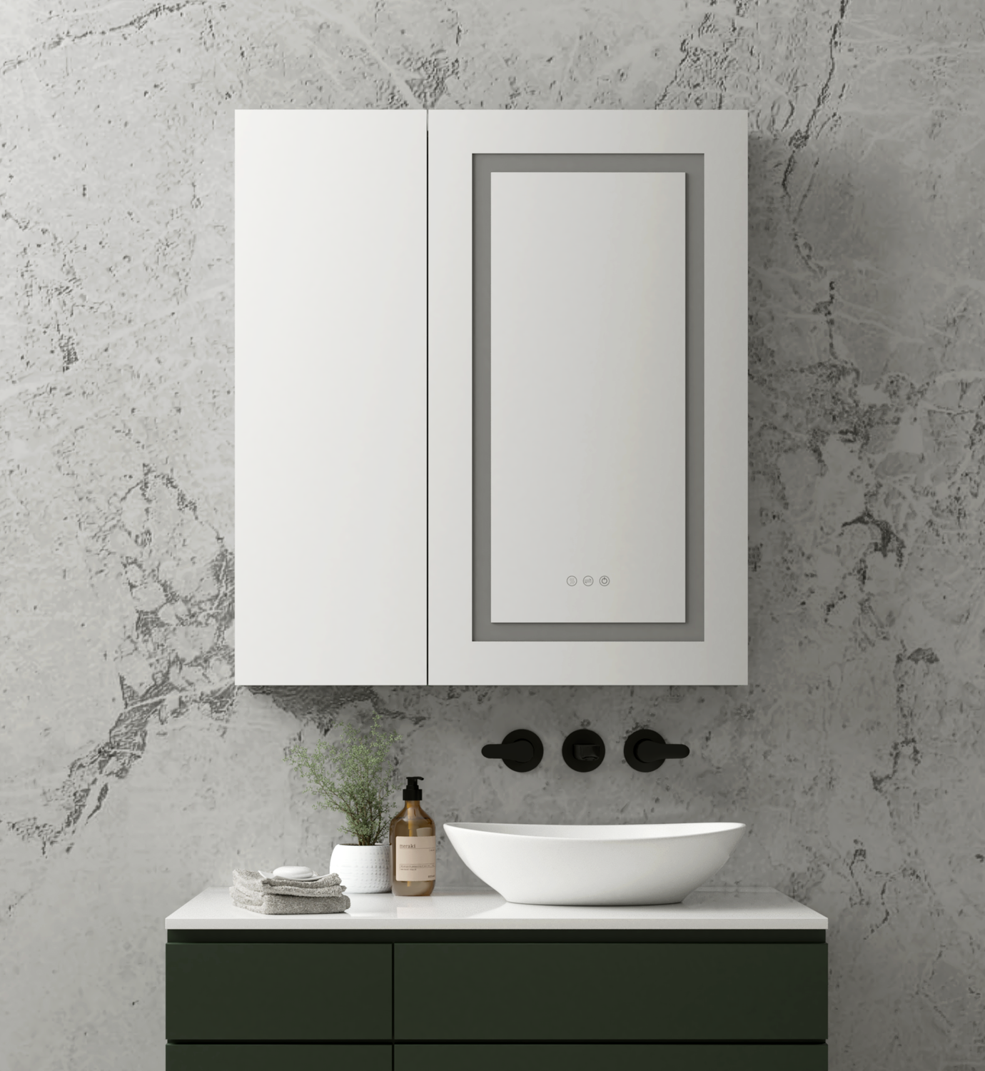 BrumaFusion – Double Lighted Medicine Cabinet with Mirror | 32" x 36"
