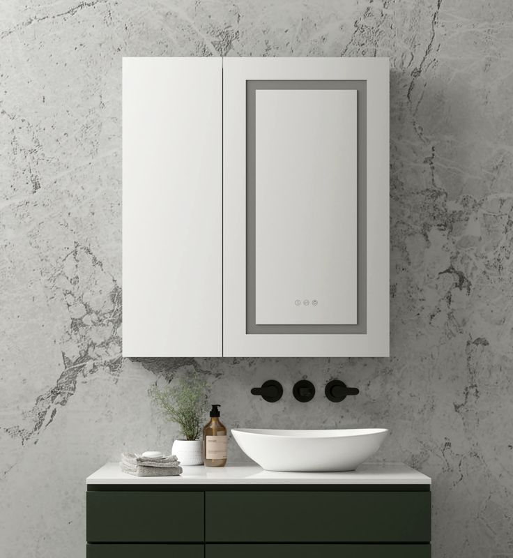 BrumaFusion – Double Lighted Medicine Cabinet with Mirror | 32" x 36"