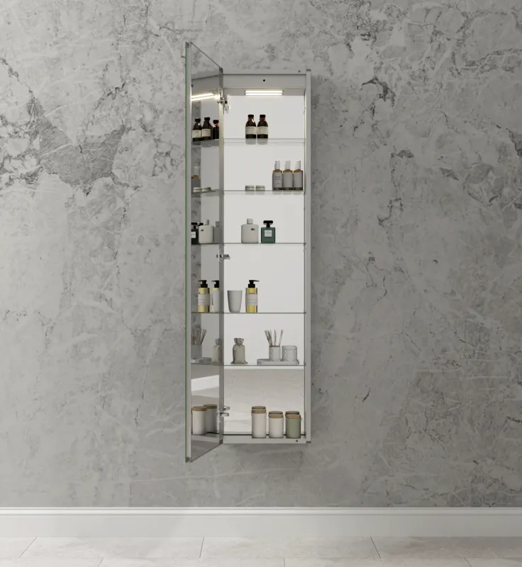 BrumaTall – Tall Medicine Cabinet with Mirror | 15" x 63" | Bathroom Storage