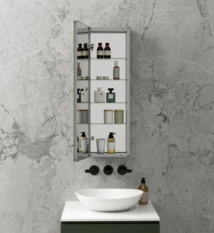 BrumaSmall – Narrow Medicine Cabinet with Mirror | 12" x 36"