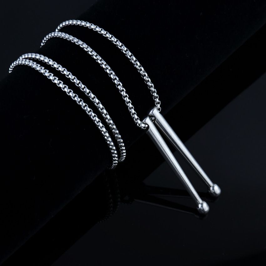 Drum Stick Pendant Necklace – Stylish Accessory for Drummers with Adjustable 60cm Chain
