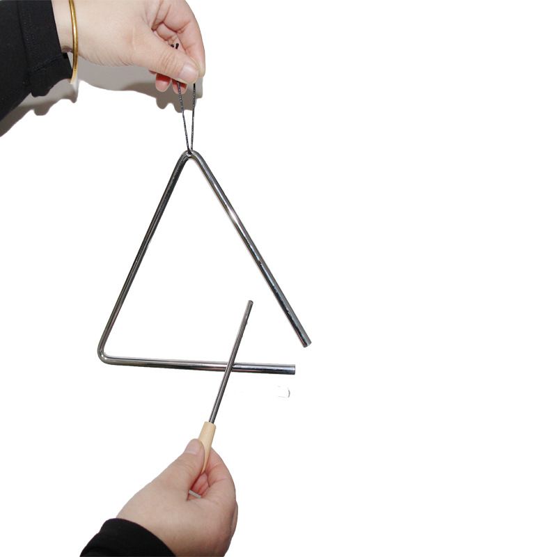 Percussion Triangle Set – Durable Iron Bells in 5-inch, 6-inch, 7-inch, 8-inch Sizes for Versatile Sound Exploration