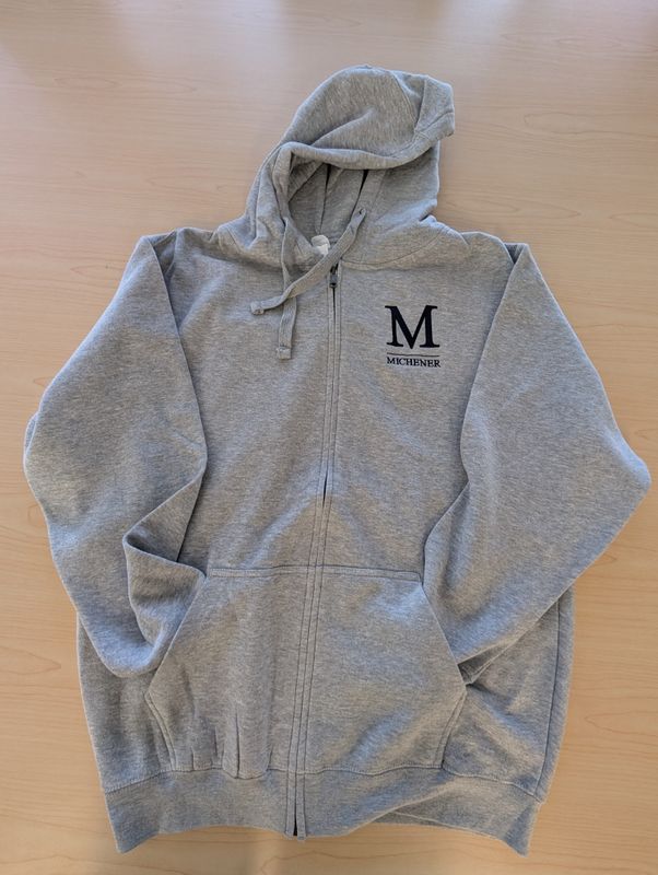 full zip hoodie - soft grey