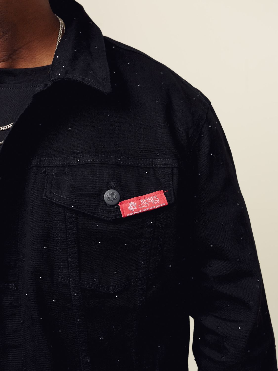 Roses Midnight Black Denim Jacket Set