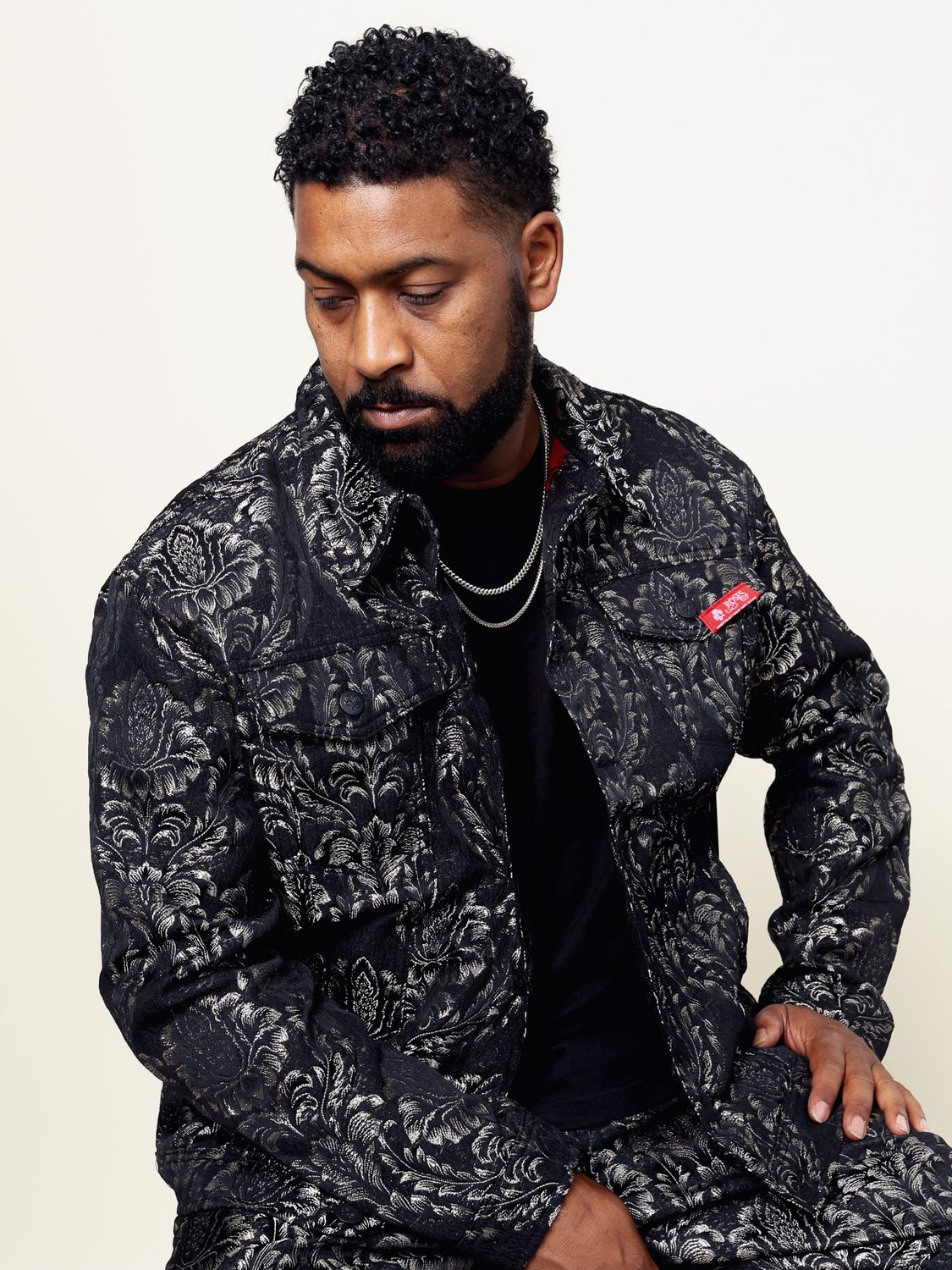 Roses Black &amp; Silver Pattern Jacket