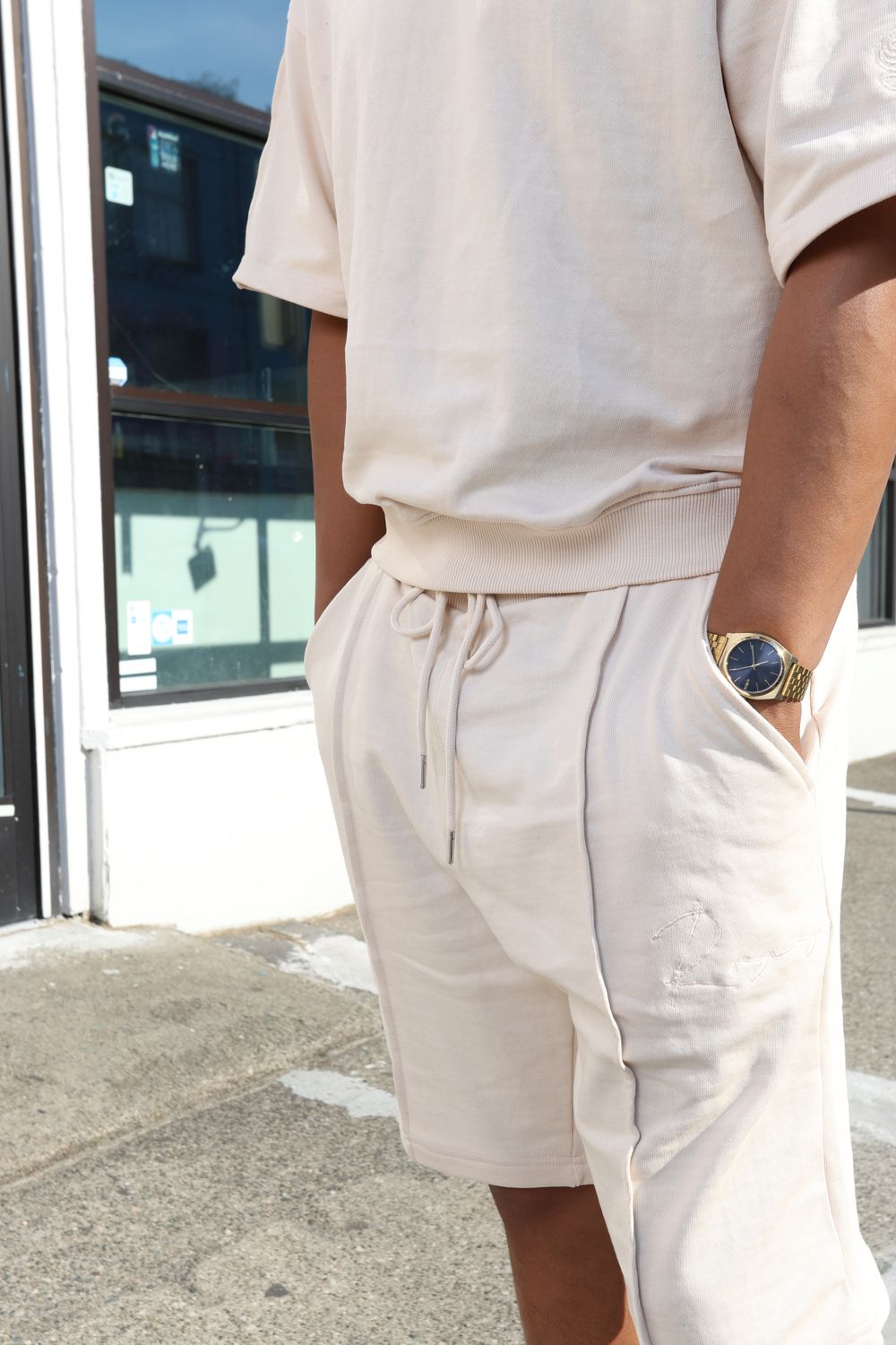 Roses Cream Short  Sweatsuit