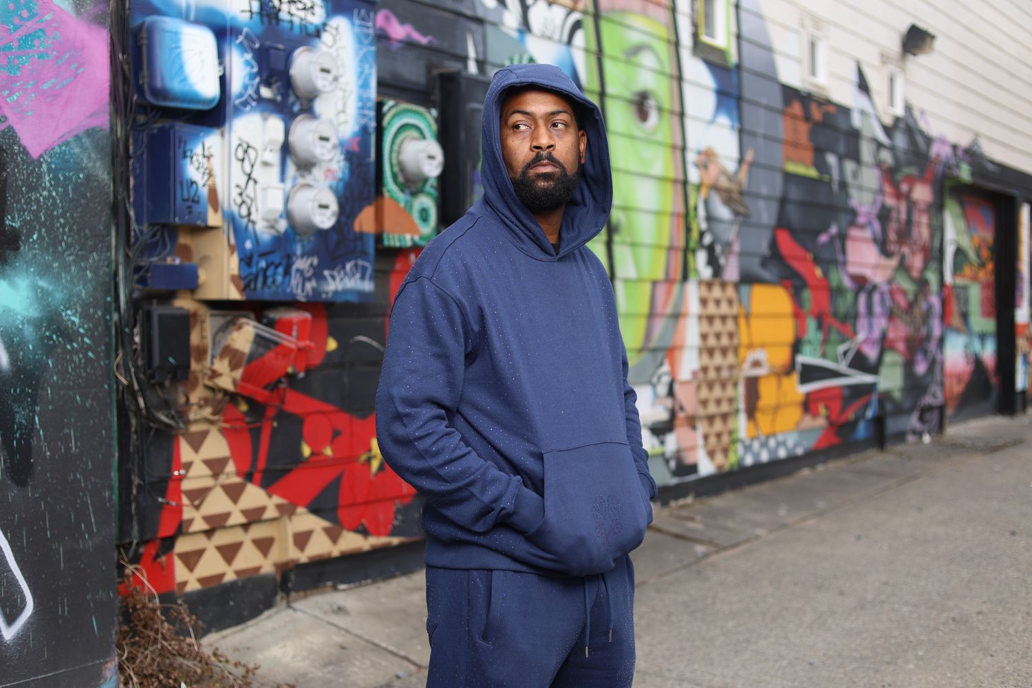 Blue Rhinestone Hoodie