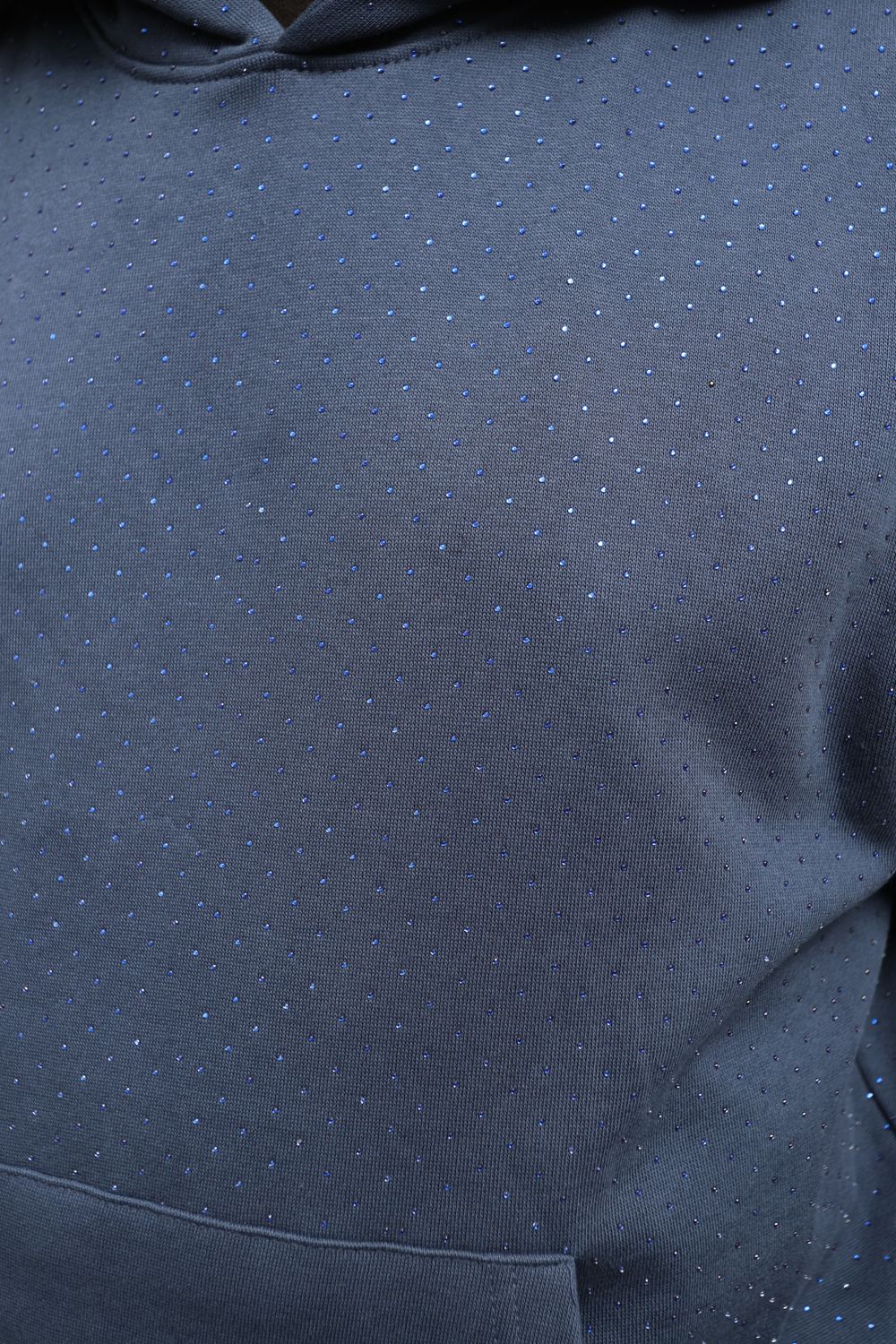 Blue Rhinestone Hoodie Set