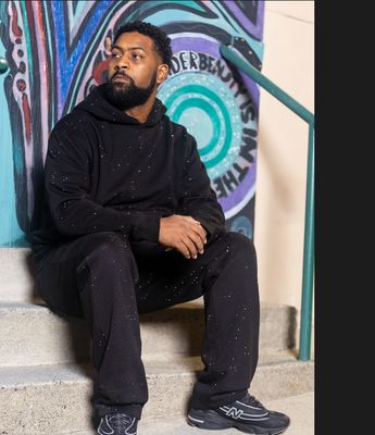 Black Out Rhinestone Hoodie Set