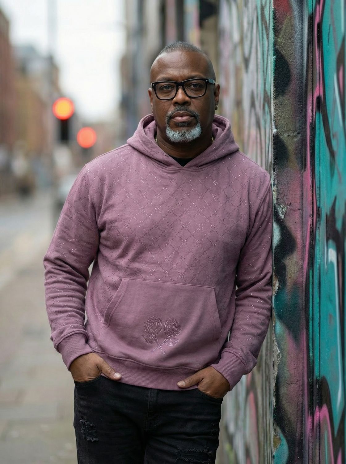 Roses Berry Rhinestone Hoodie