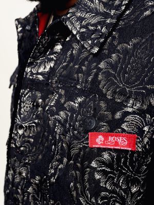 Roses Black &amp; Gold Pattern Jacket Set