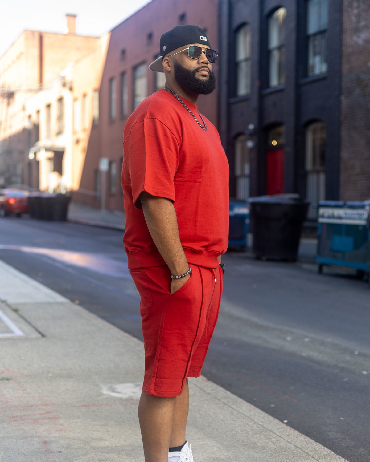 Roses Red Sweatsuit Shorts