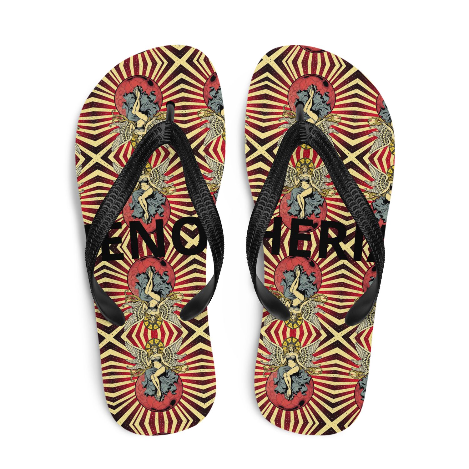 Prepare for an adventurous and carefree summer with a pair of colorful slippers that are created just for you! The rubber sole is lined with a soft fabric to make sure you feel comfortable wherever your day takes you.

• Rubber sole

• Customizable 100% polyester fabric lining

• Black Y-shaped rubber straps

• Toe post style

This product is made especially for you as soon as you place an order, which is why it takes us a bit longer to deliver it to you. Making products on demand instead of in bulk helps reduce overproduction, so thank you for making thoughtful purchasing decisions!

Due to the made-to-order manufacturing process of all the products in our shop, we are unable to accept returns or exchanges.

Please carefully check the size guides and item descriptions before placing your order! If you encounter an issue with your order or have any questions about our policies, feel free to send us a message.

Thank you for your understanding, and happy shopping!